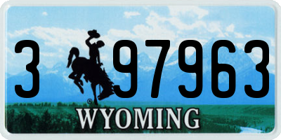 WY license plate 397963