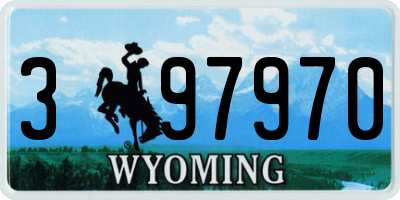 WY license plate 397970