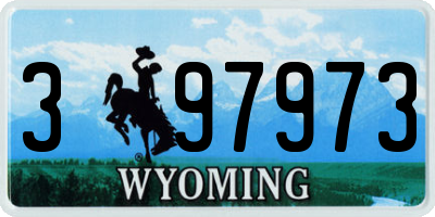 WY license plate 397973