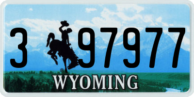 WY license plate 397977