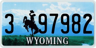 WY license plate 397982