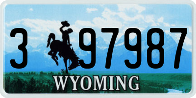 WY license plate 397987