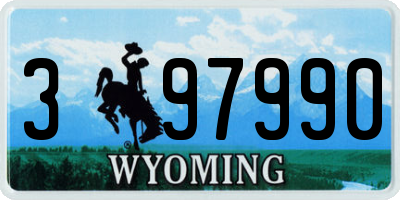 WY license plate 397990