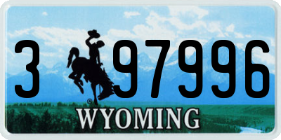 WY license plate 397996