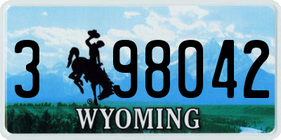 WY license plate 398042
