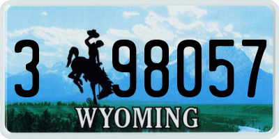 WY license plate 398057