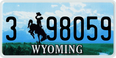 WY license plate 398059
