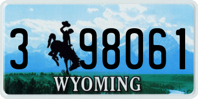 WY license plate 398061