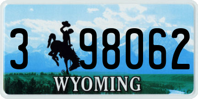 WY license plate 398062