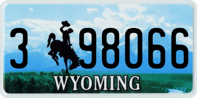 WY license plate 398066