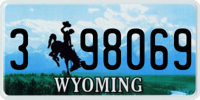 WY license plate 398069