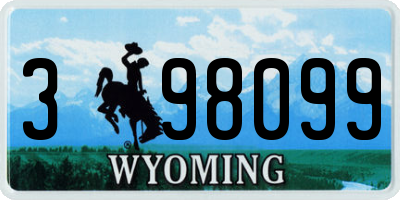 WY license plate 398099