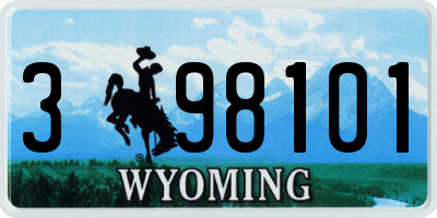 WY license plate 398101