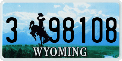 WY license plate 398108