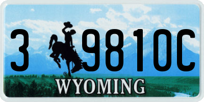 WY license plate 39810C