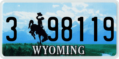 WY license plate 398119