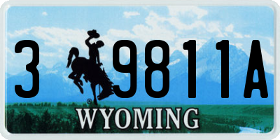 WY license plate 39811A