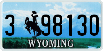 WY license plate 398130