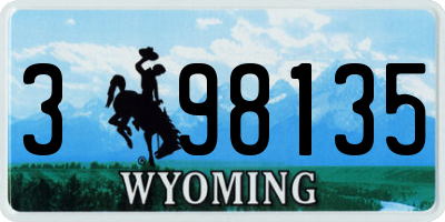 WY license plate 398135