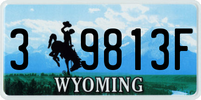 WY license plate 39813F