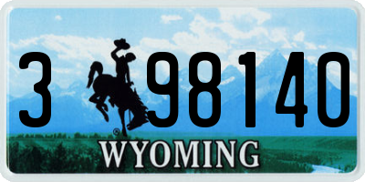 WY license plate 398140