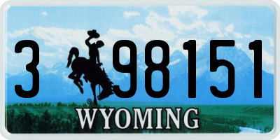 WY license plate 398151