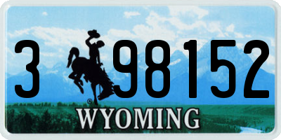 WY license plate 398152