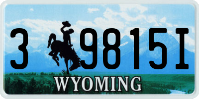 WY license plate 39815I