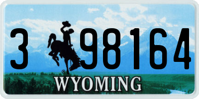 WY license plate 398164