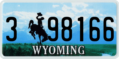 WY license plate 398166