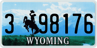 WY license plate 398176