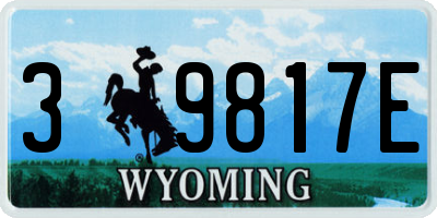 WY license plate 39817E