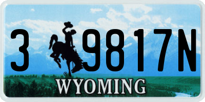 WY license plate 39817N
