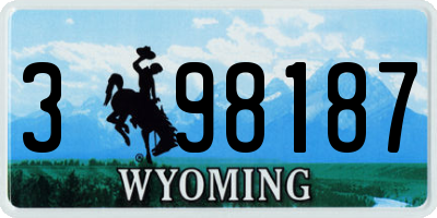 WY license plate 398187