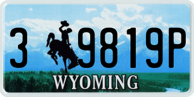WY license plate 39819P