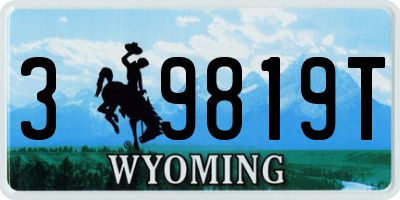 WY license plate 39819T