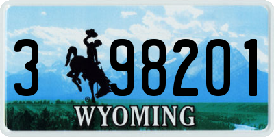 WY license plate 398201