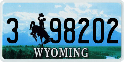 WY license plate 398202