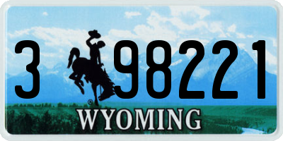 WY license plate 398221