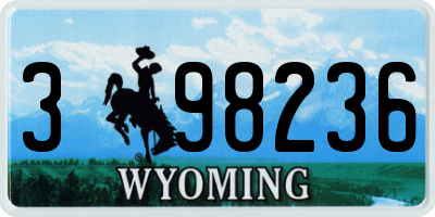WY license plate 398236