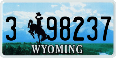 WY license plate 398237