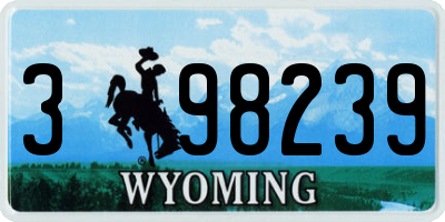 WY license plate 398239