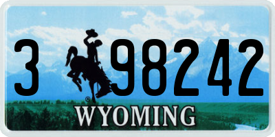 WY license plate 398242