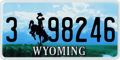 WY license plate 398246