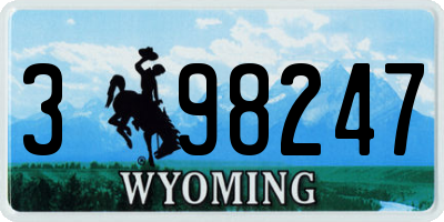 WY license plate 398247