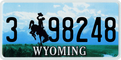 WY license plate 398248