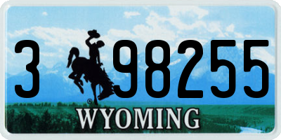WY license plate 398255