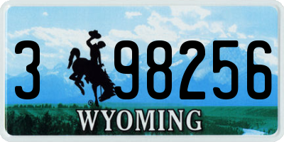 WY license plate 398256