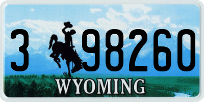 WY license plate 398260