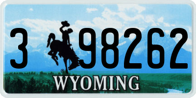 WY license plate 398262